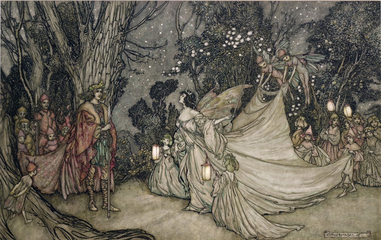 Spotkanie Oberona i Tytanii autorstwa Arthur Rackham