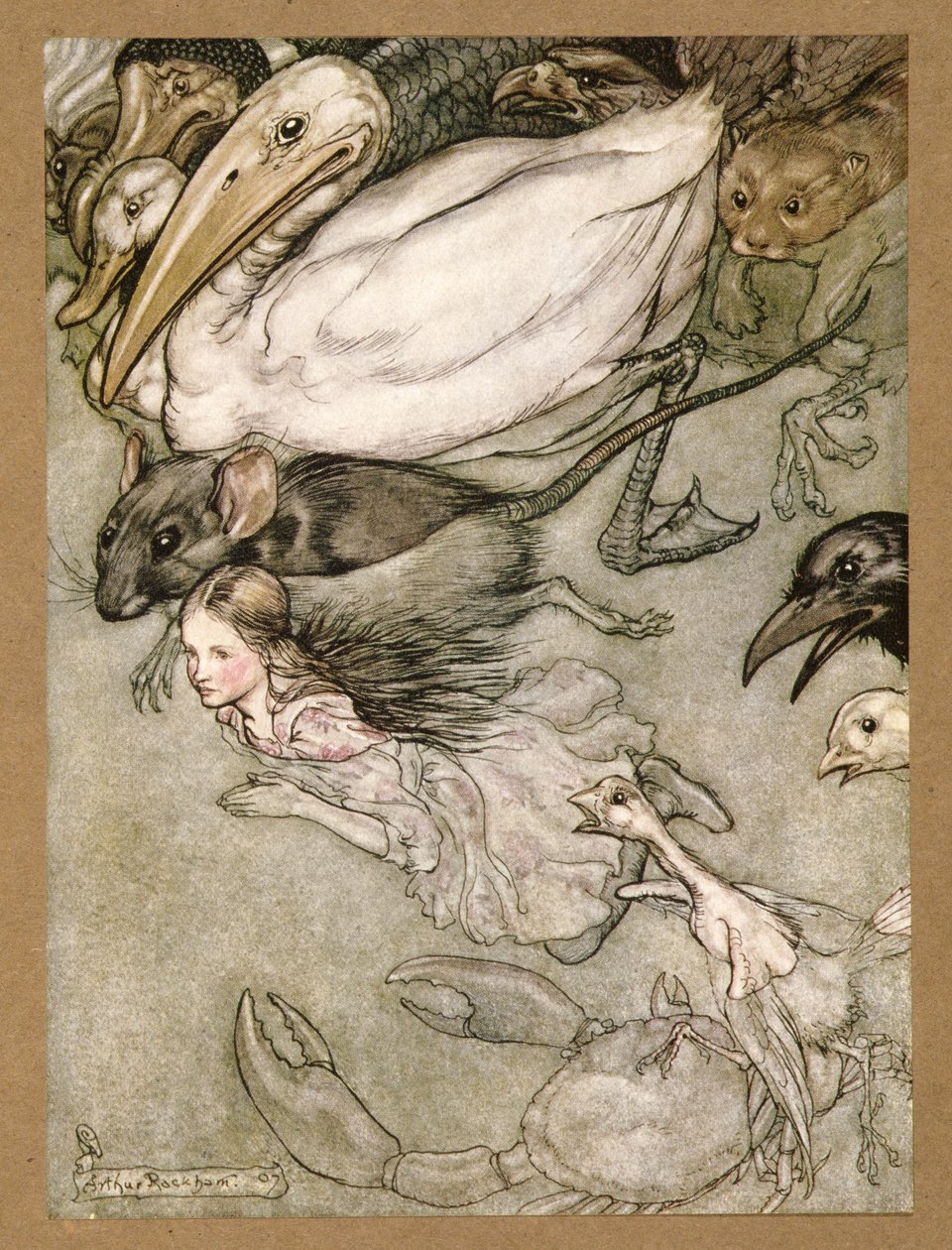 Basen łez, z „Alicji w krainie czarów” Lewisa Carrolla, wyd. 1907 autorstwa Arthur Rackham