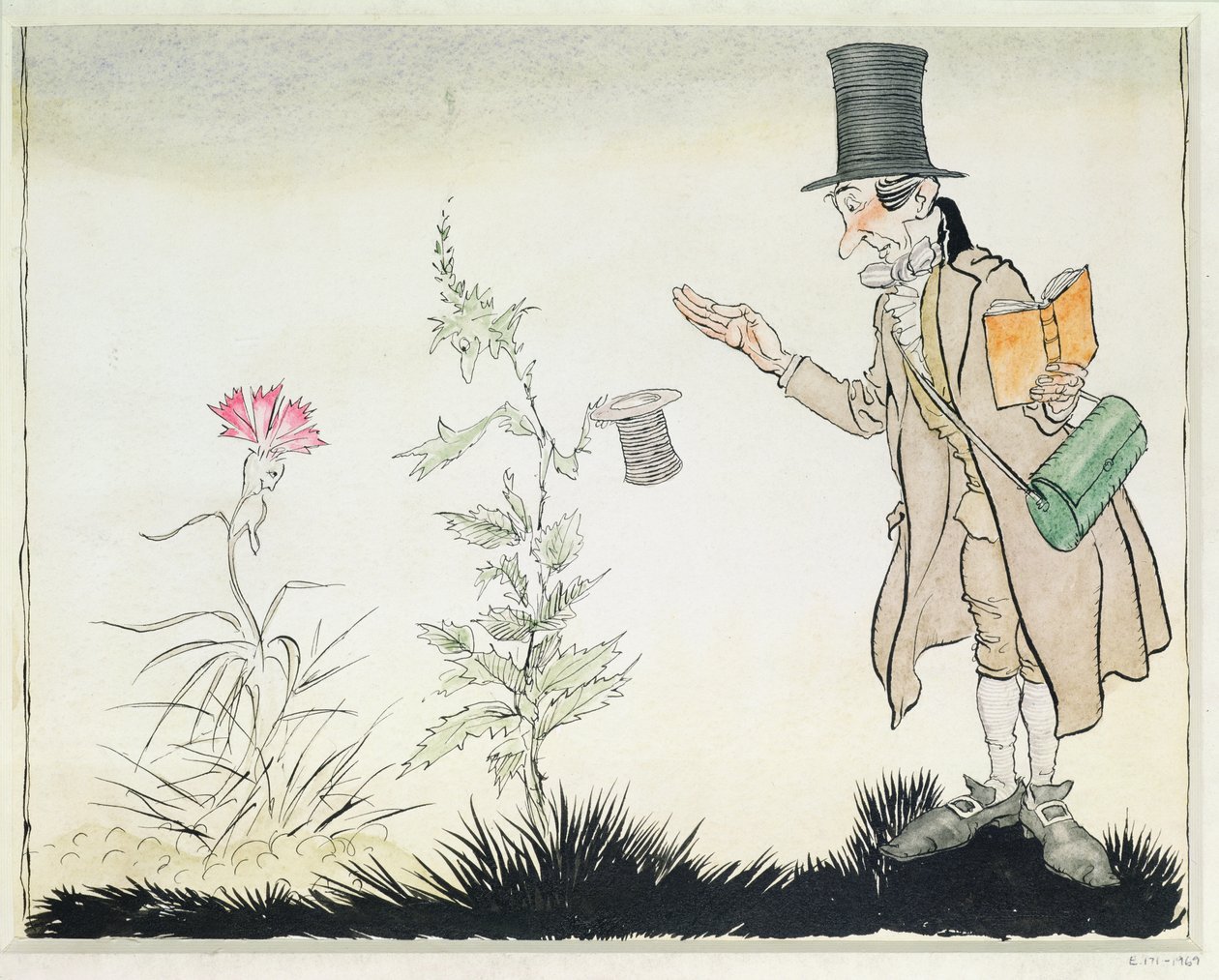 Profesor nie może tego znieść, ilustracja do „Kwiatków Ady” z Bajek Hansa Christiana Andersena, 1932 autorstwa Arthur Rackham