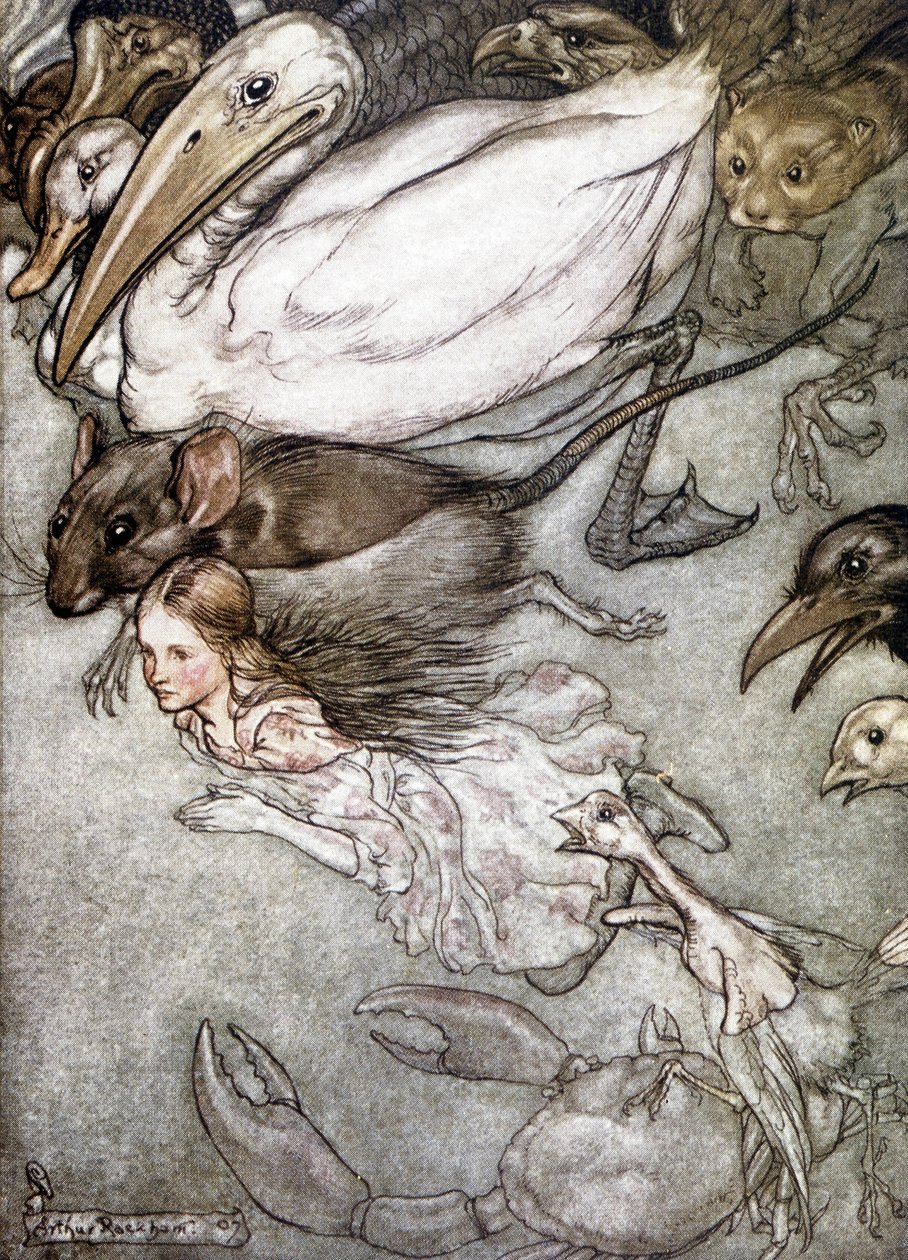 Staw łez - w „Przygodach Alicji w Krainie Czarów” Lewisa Carrolla, chor. autorstwa Arthura Rackhama autorstwa Arthur Rackham