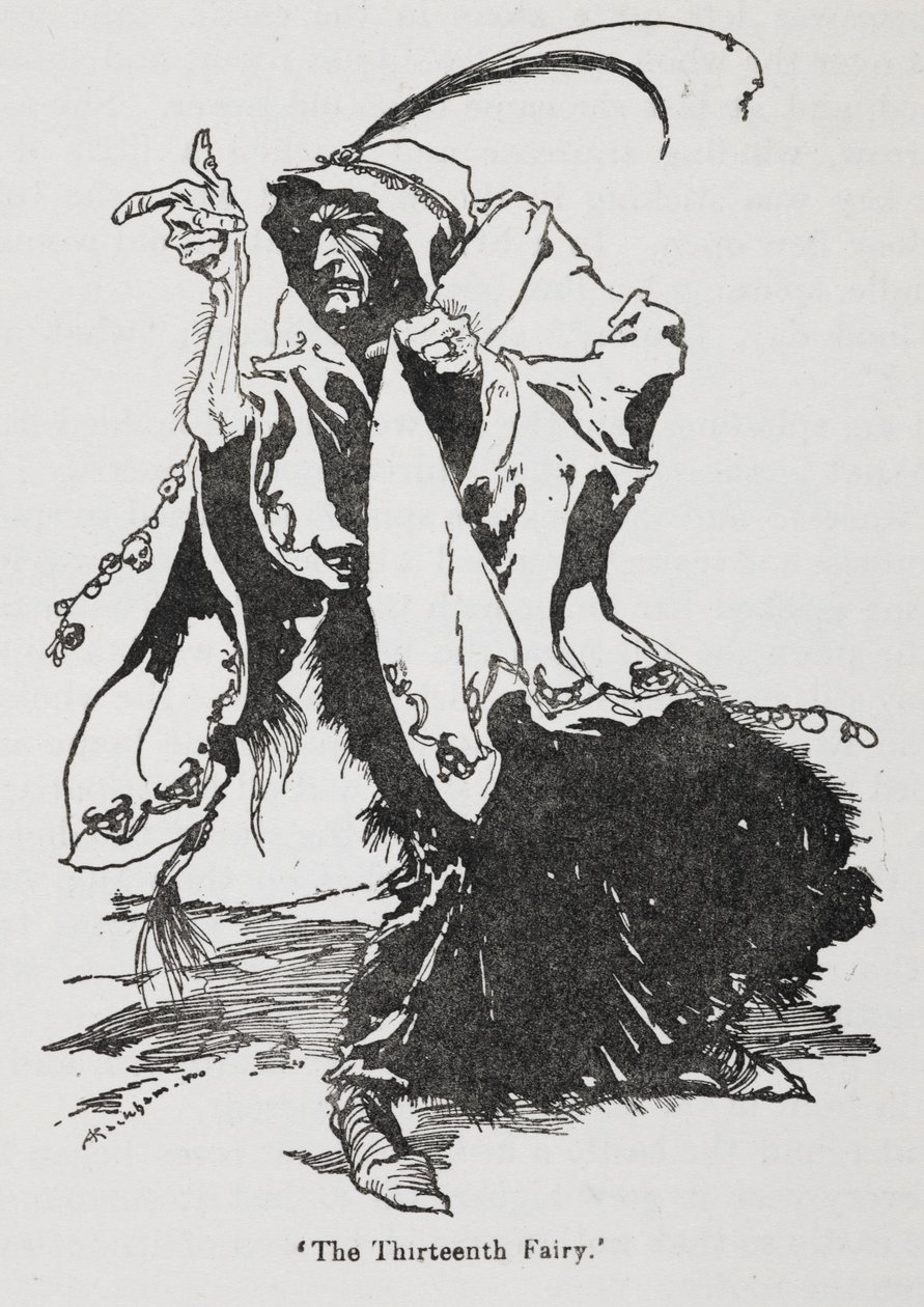 Trzynasta wróżka z Briar Rose (Śpiąca Królewna) autorstwa Arthur Rackham