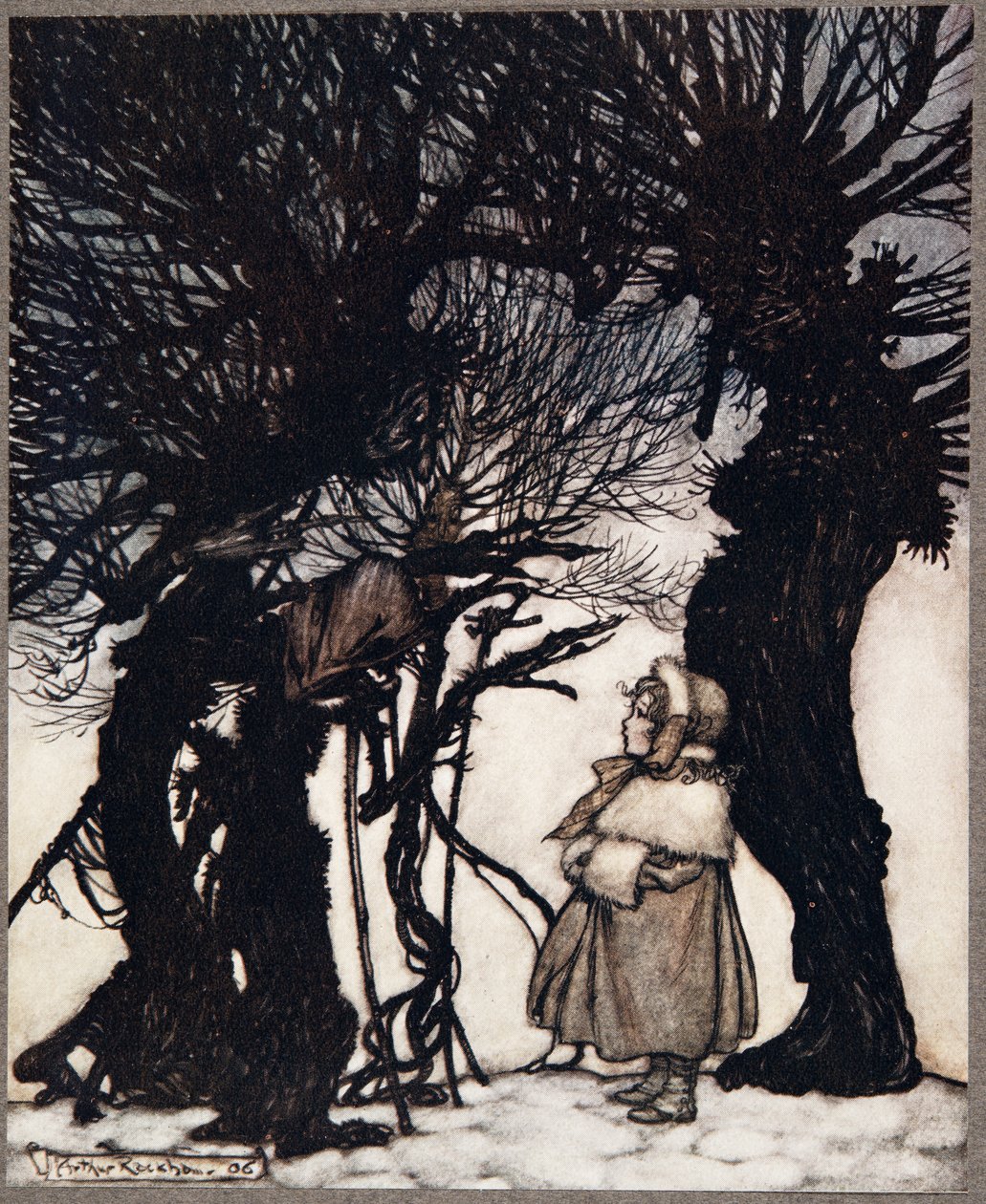 Ostrzegali ją…, od Piotrusia Pana w Kensington Gardens przez JM Barrie (1860 - 1937), wyd. 1906 autorstwa Arthur Rackham