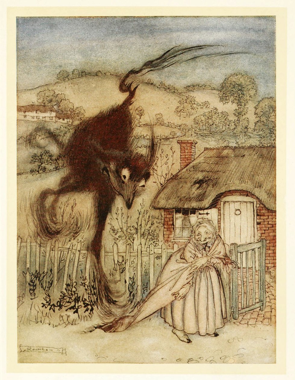 Dobrze! zachichotała, mam szczęście!, z English Fairy Tales, wyd. 1922 autorstwa Arthur Rackham