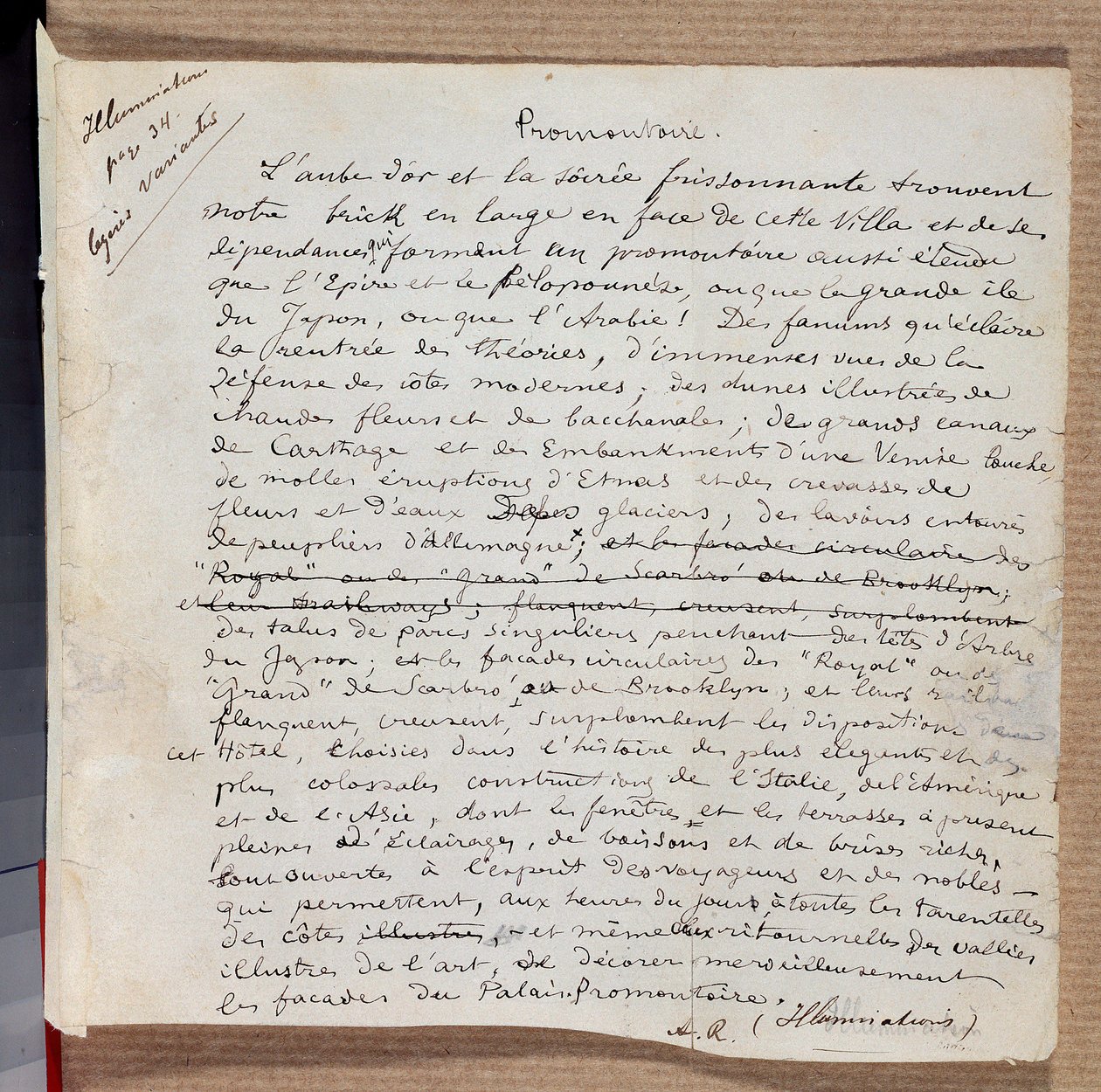 Rękopis wiersza „”Promonttoire”” Arthura Rimbaud autorstwa Arthur Rimbaud