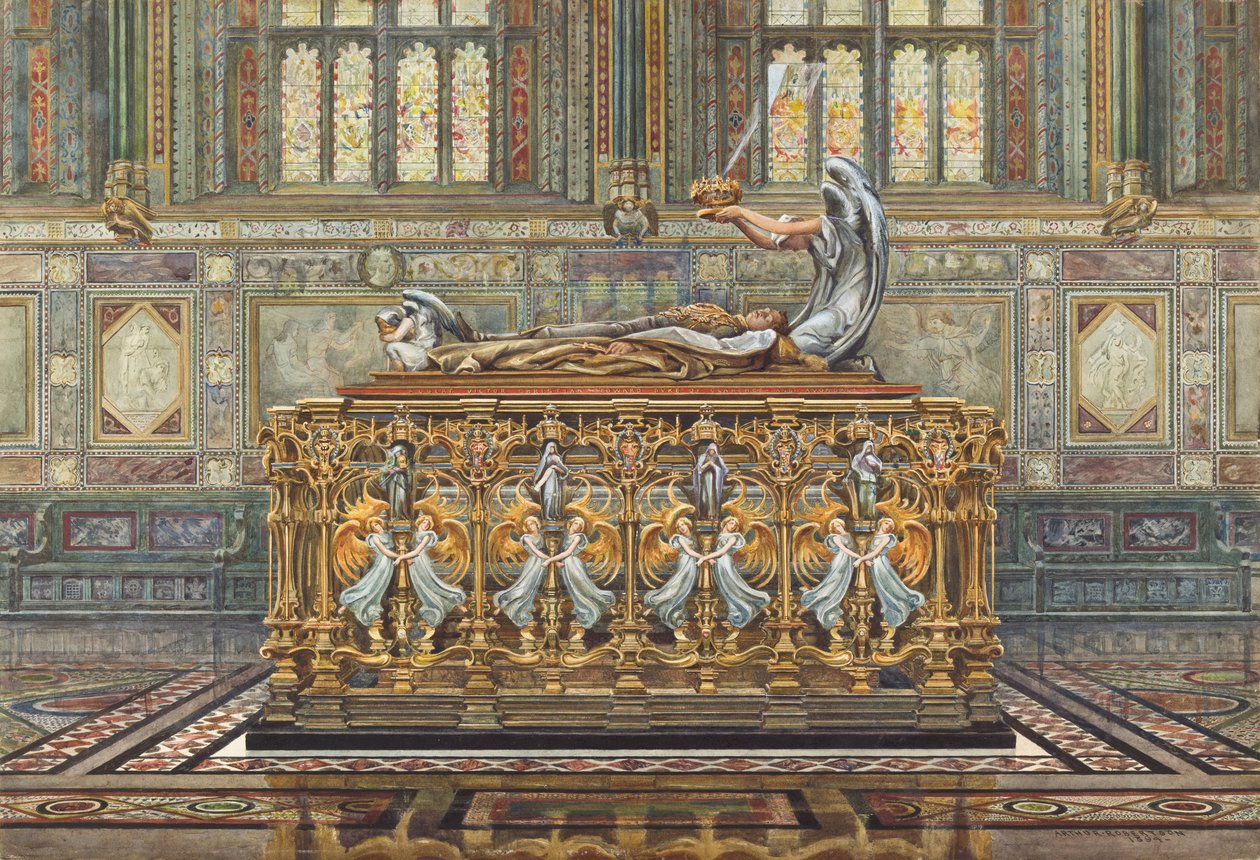 Rysunek do projektu Alfreda Gilberta na grób księcia Clarence, 1894 autorstwa Arthur Robertson