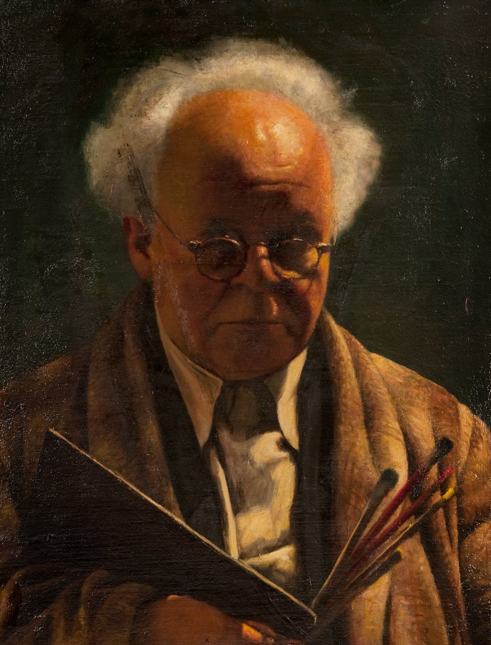 Autoportret z paletą i pędzlami autorstwa Arthur Segal