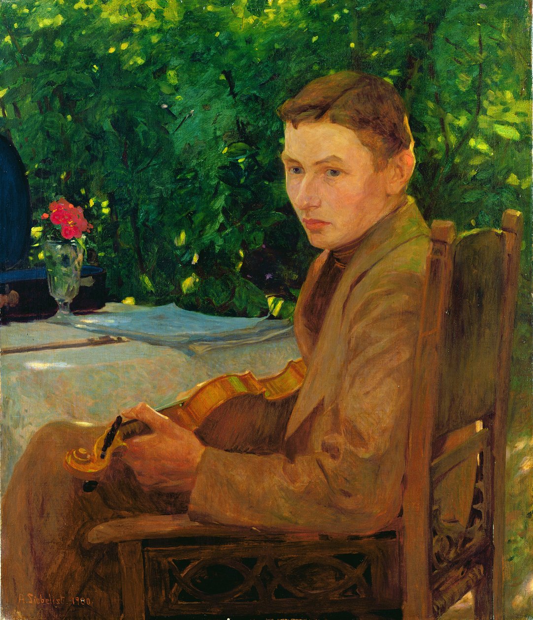Portret Friedricha Ahlersa-Hestermanna (ur.1883) 1900 (olej na płótnie) autorstwa Arthur Siebelist