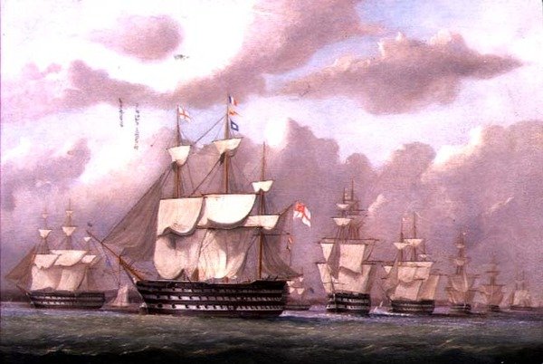 Wiceadmirał Białych przybywający do Spithead autorstwa Arthur Wellington Fowles