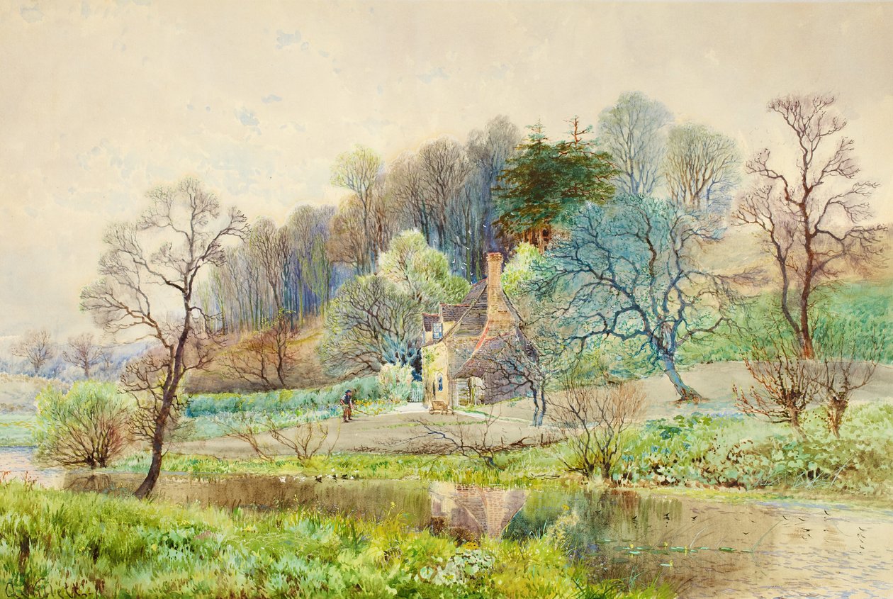 Farma leśna, Horsham, Sussex, ok. 1880-1900 autorstwa Arthur Willett