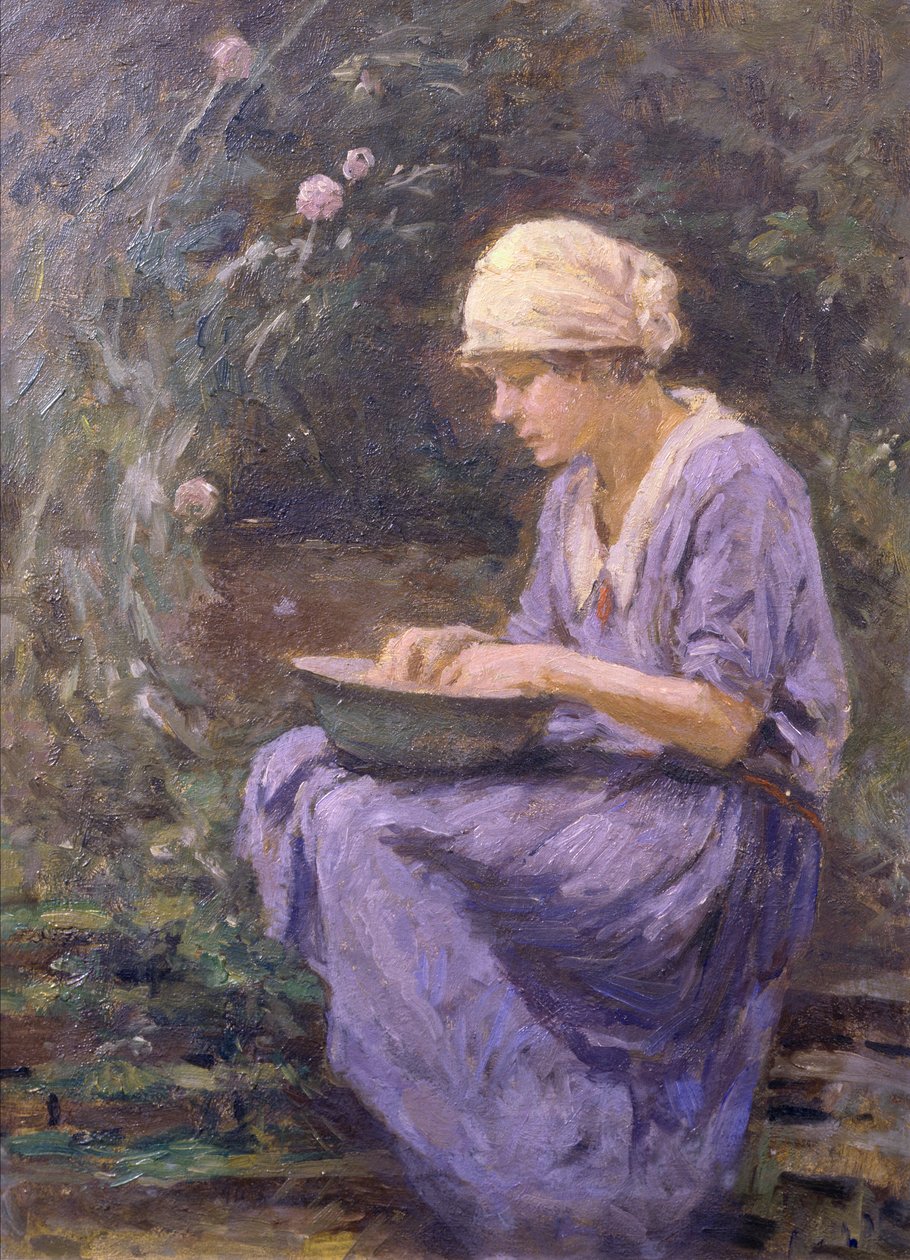 Dziewczyna w pracy (olej na płótnie) autorstwa Arthur Winter Shaw