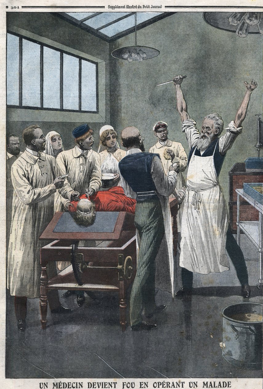 Lekarz chirurg oszalał operując pacjenta w szpitalu w Razomin, Czita, Rosja autorstwa Artist Unknown