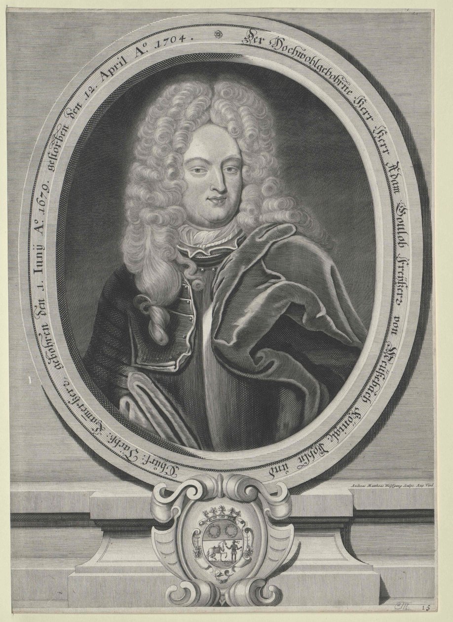 Adam Gottlob baron Meusebach (druk) autorstwa Artist Unknown