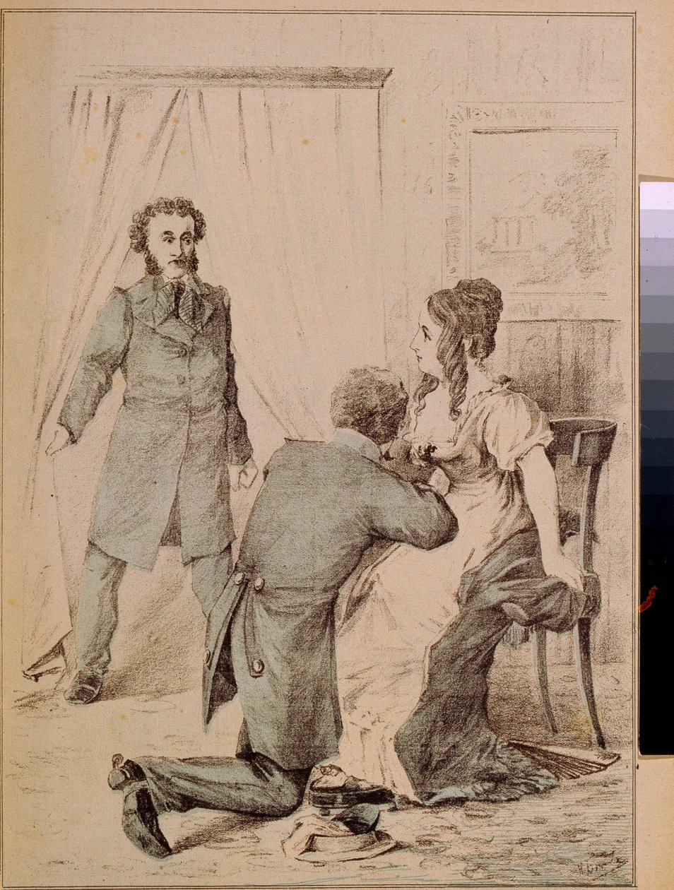 Aleksander Puszkin (1799-1837) (litografia) autorstwa Artist Unknown