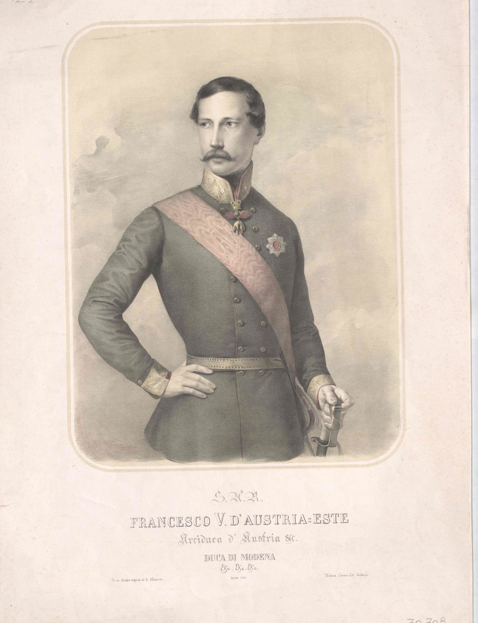 Arcyksiążę Austrii i książę Modeny Franciszek V autorstwa Artist Unknown