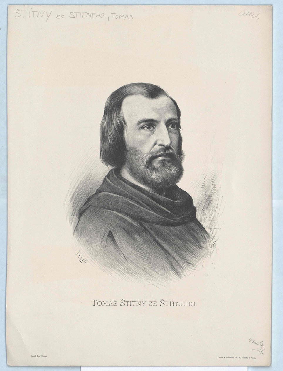 Arcyksiążę Austrii Tomas Sititny ze Sitetneho (druk) autorstwa Artist Unknown