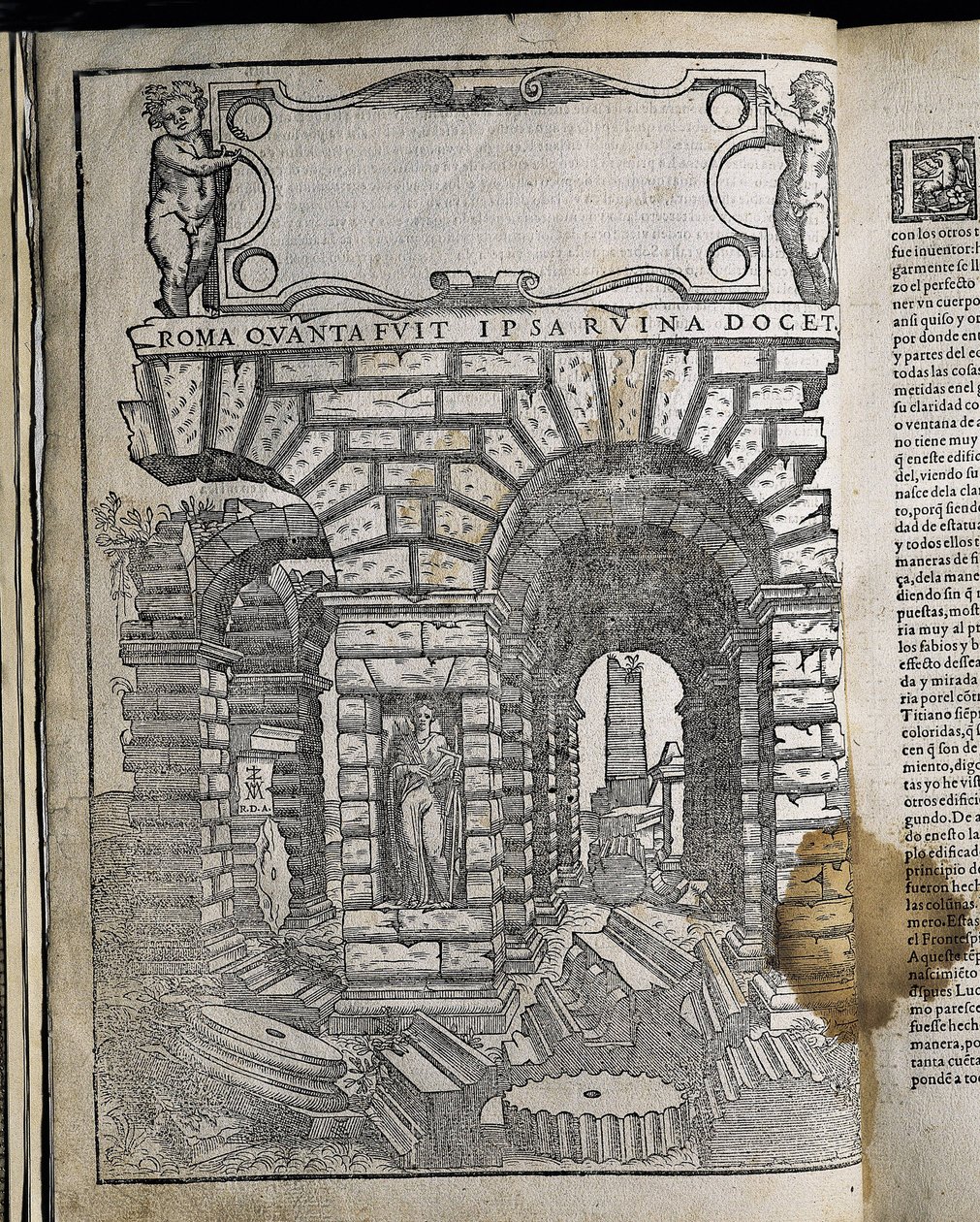 Architektura i perspektywa - SERLIO, Sebastiano (1475-1554). Włoski architekt manierystyczny, który był częścią włoskiego zespołu budującego pałac Fontainebleau. Tutte działa architettura i prospetiva. HISZPANIA. KASTYLIA I LEON. Salamanka. Salamanka autorstwa Artist Unknown
