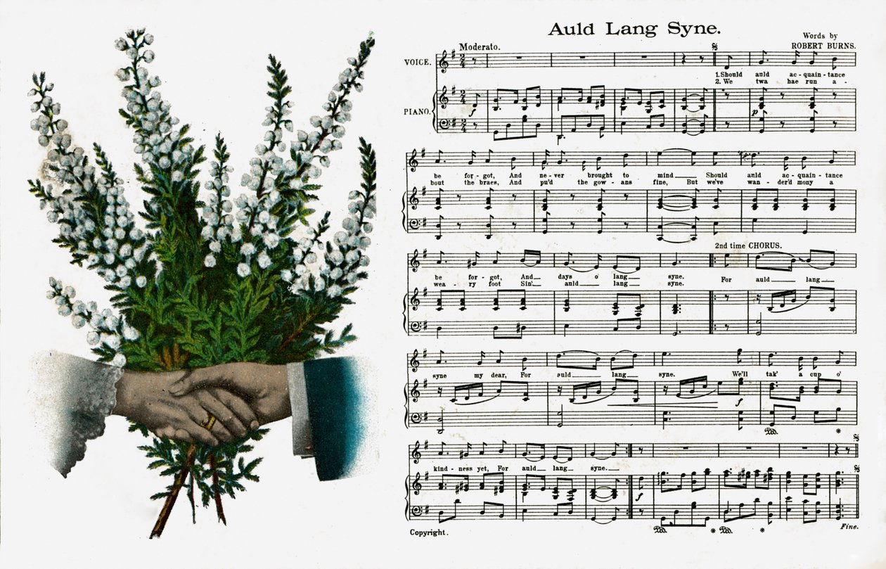"Auld Lang Syne" (druk) autorstwa Artist Unknown