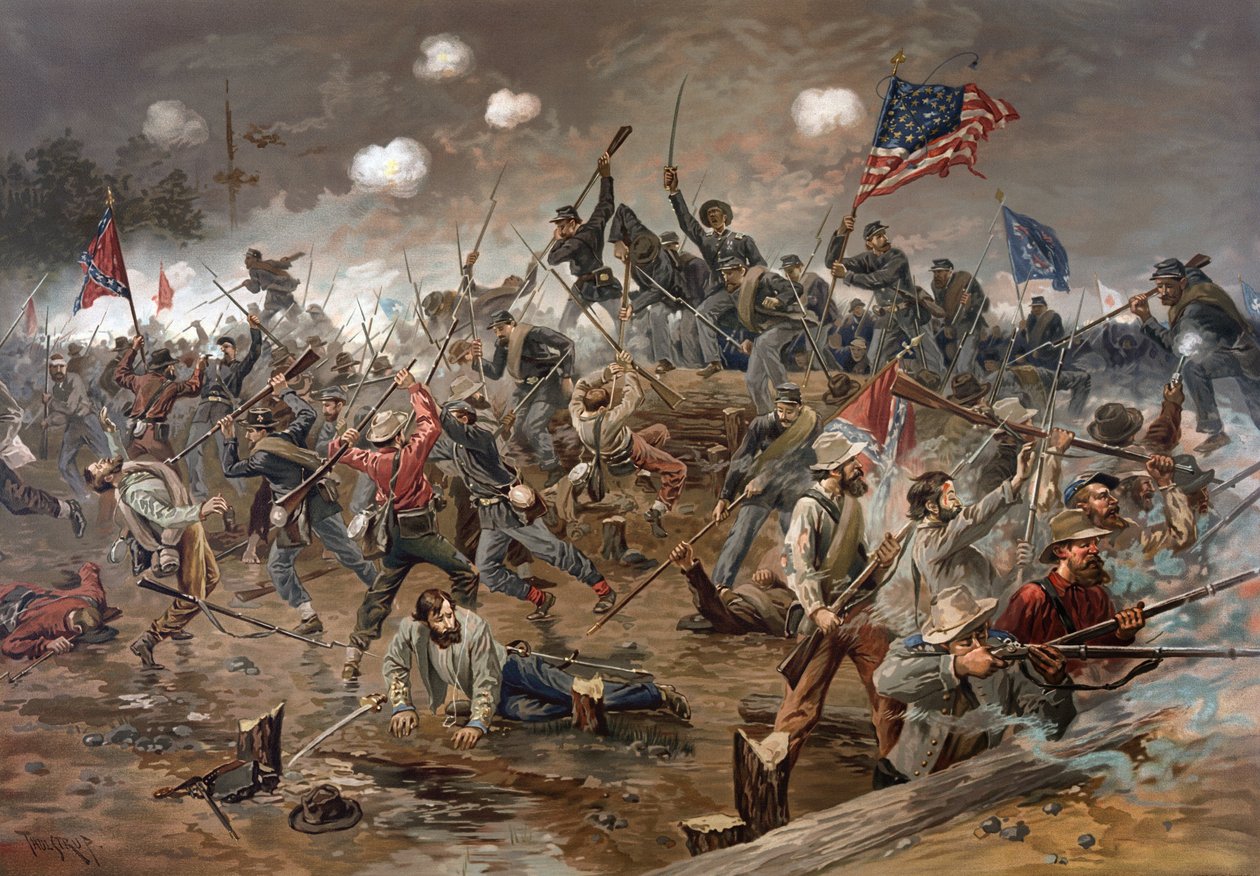 Bitwa pod Spotsylvania Court House, Wirginia, amerykańska wojna secesyjna autorstwa Artist Unknown