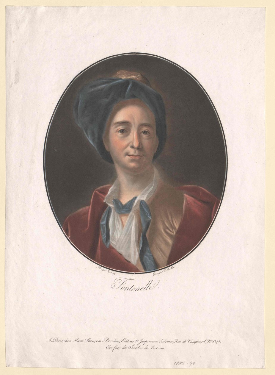 Bernard de Fontenelle (druk) autorstwa Artist Unknown