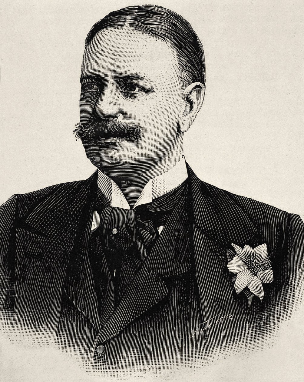BueLow, Bernard von (1849-1929). Kanclerz Cesarstwa Rzymskiego (1900-1909). Akwaforta autorstwa Artist Unknown