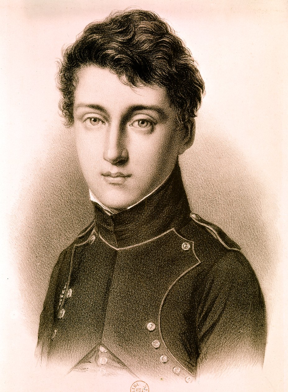 CARNOT Sadi Nicolas Léonard, francuski inżynier mechanik, fizyk: Portret w wieku 17 lat (akwaforta) autorstwa Artist Unknown