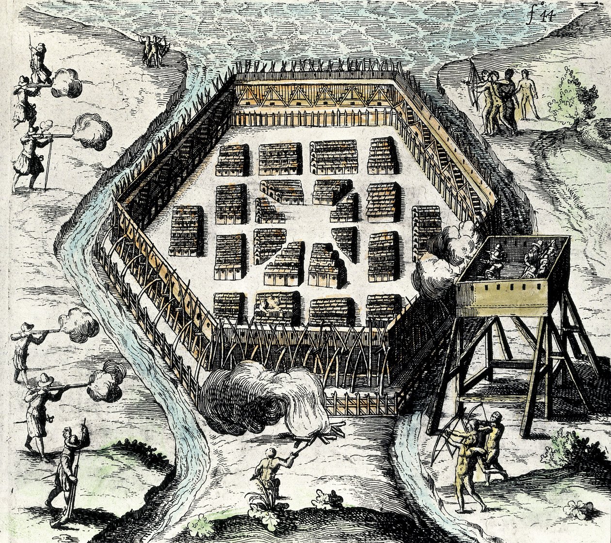 CHAMPLAIN, Samuel z (1567-1635). Angielski nawigator, kartograf, rysownik, żołnierz i odkrywca. 3 lipca założył Nową Francję i Quebec City autorstwa Artist Unknown