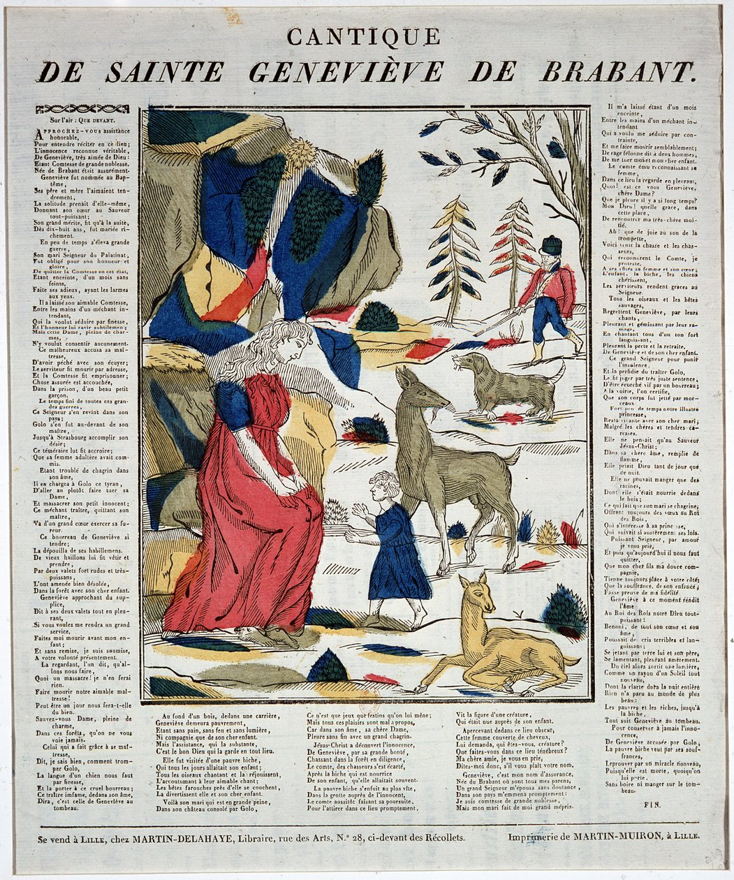 Cantique de saint Geneviève de Brabant - drzeworyt. autorstwa Artist Unknown