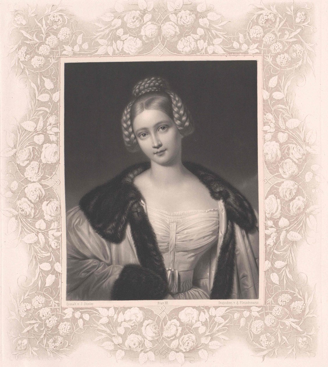 Karolina baronowa von Spiering (druk) autorstwa Artist Unknown