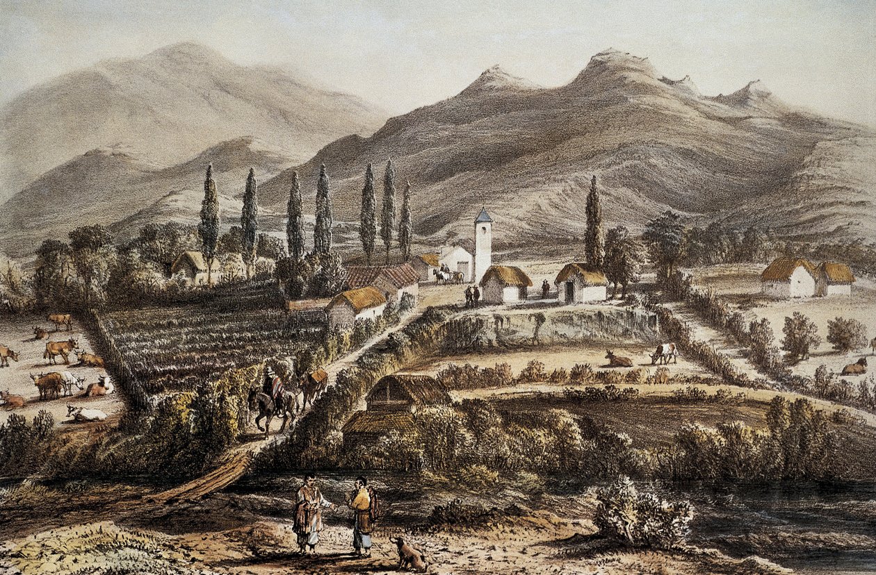 Chile (1837). Cogoti. Litografia autorstwa Artist Unknown