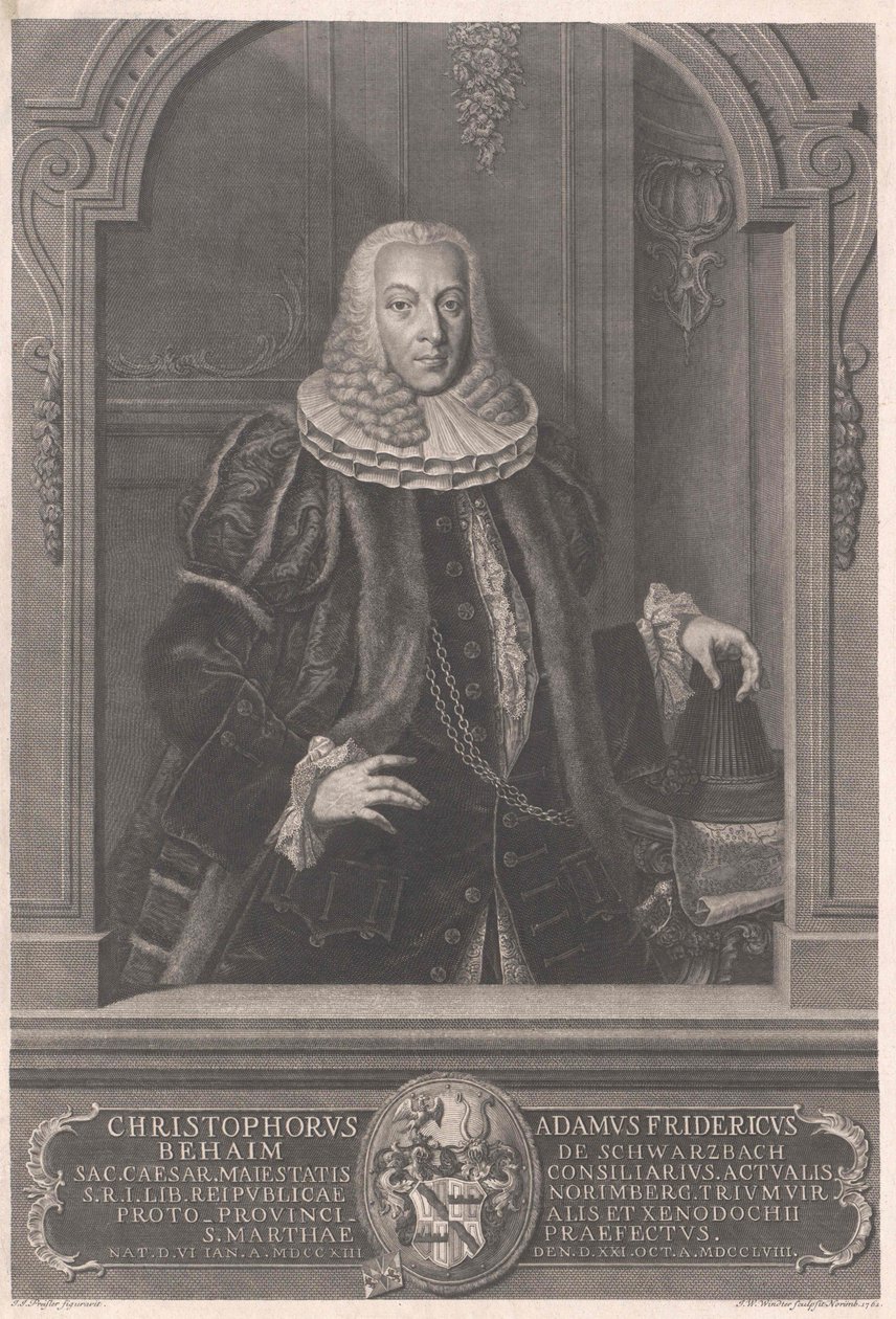 Christoph Adam Frederick Behaim von Schwarzbach autorstwa Artist Unknown