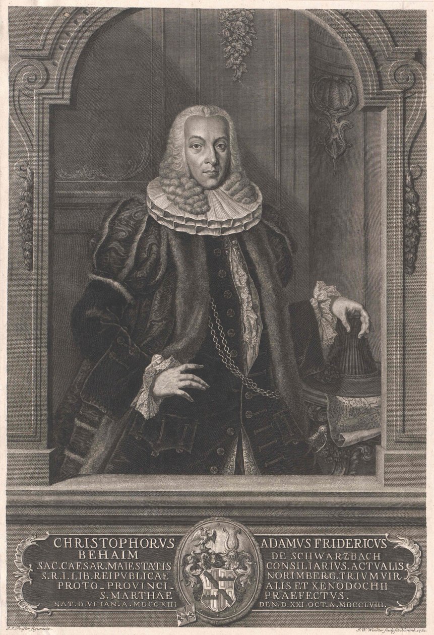 Christoph Adam Frederick Behaim von Schwarzbach autorstwa Artist Unknown