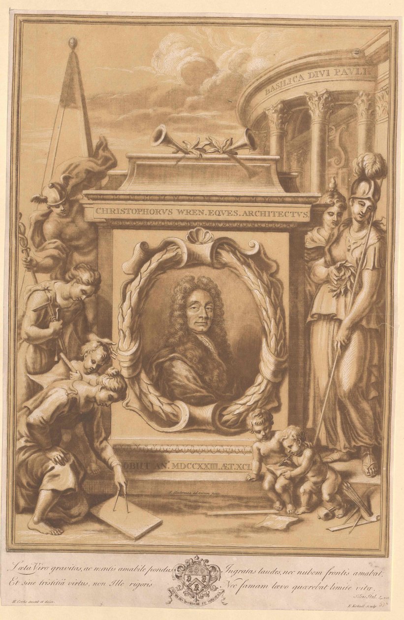 Christopher Wren (druk) autorstwa Artist Unknown
