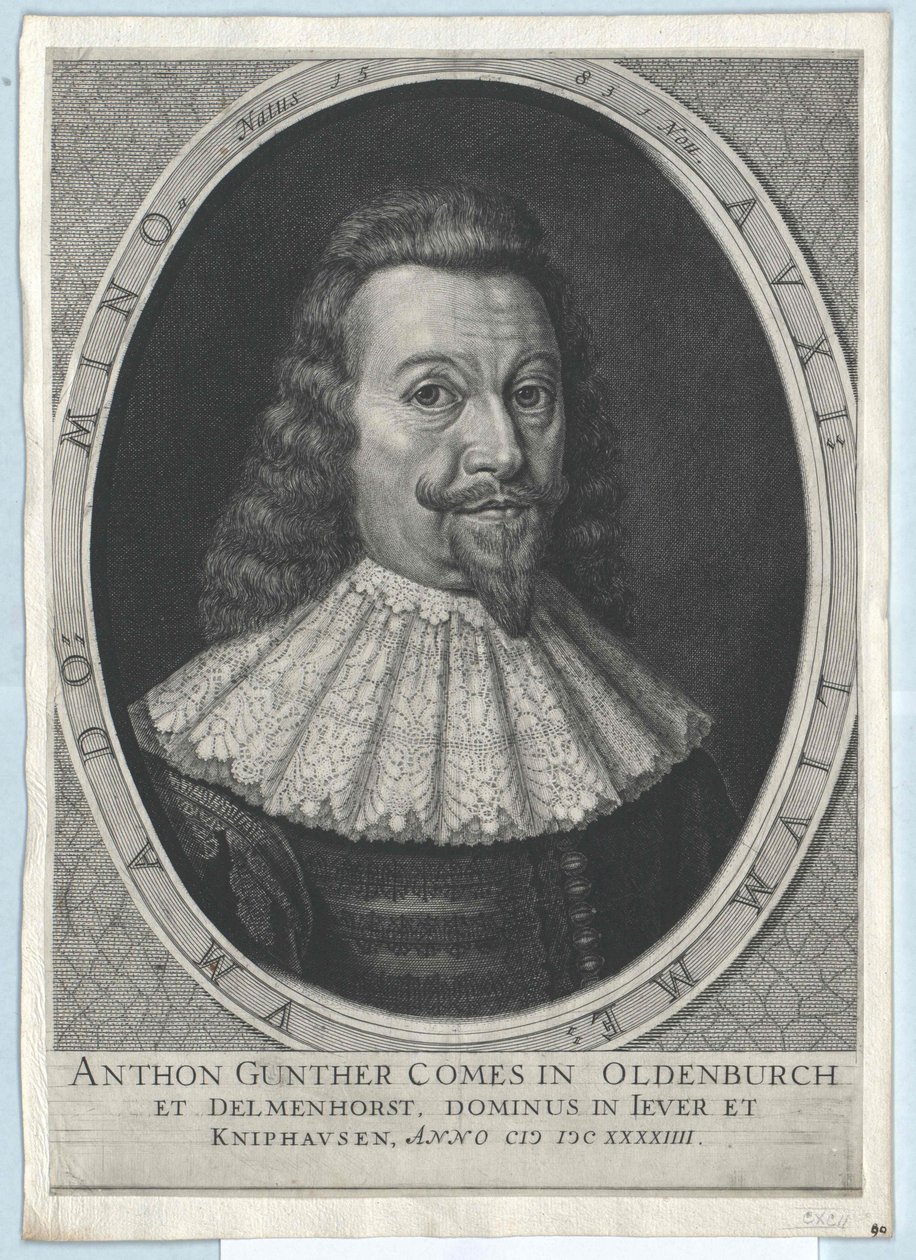 Hrabia Oldenburga Anton Guenther (druk) autorstwa Artist Unknown