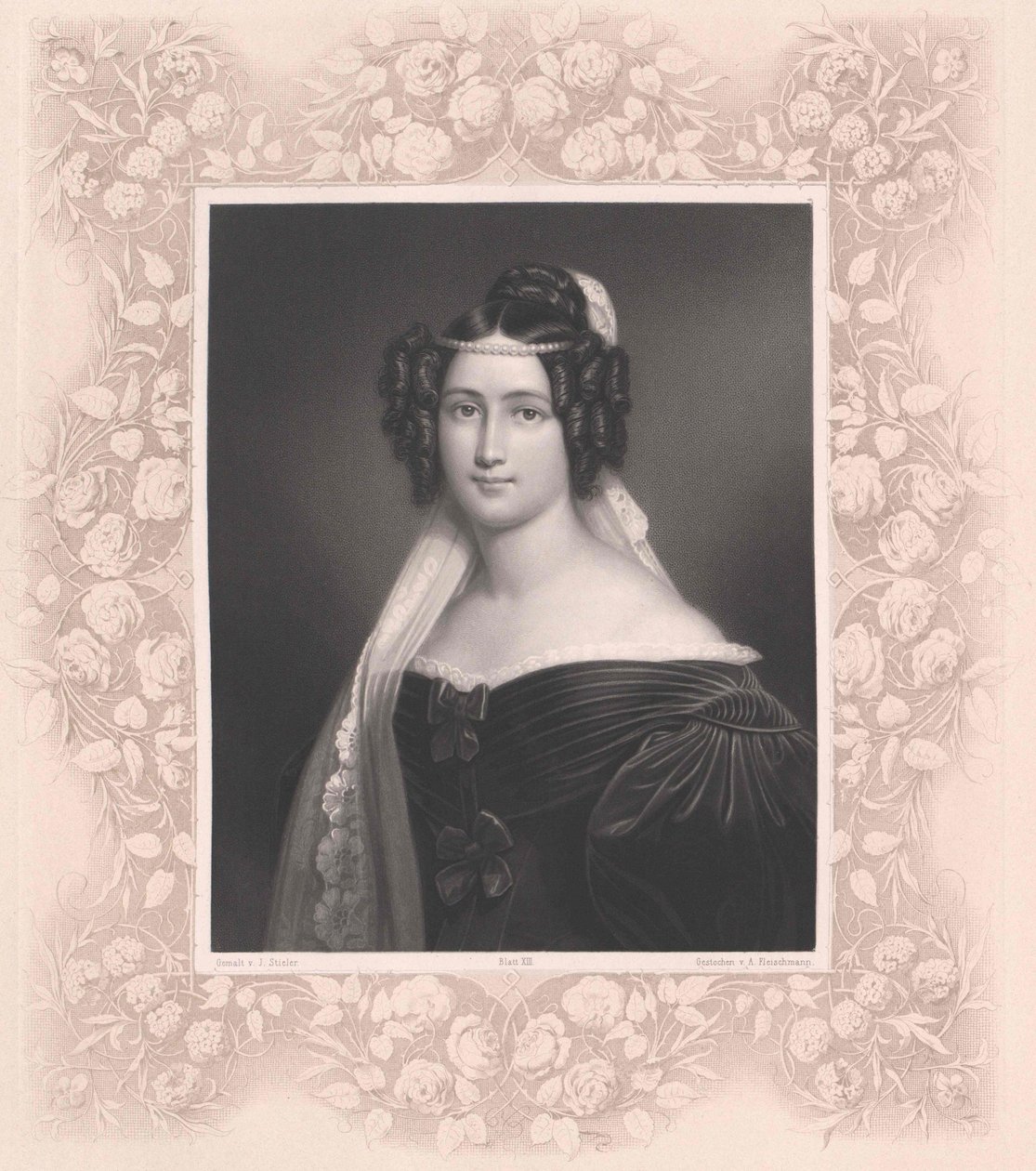 Crescentia Bourgin (druk) autorstwa Artist Unknown