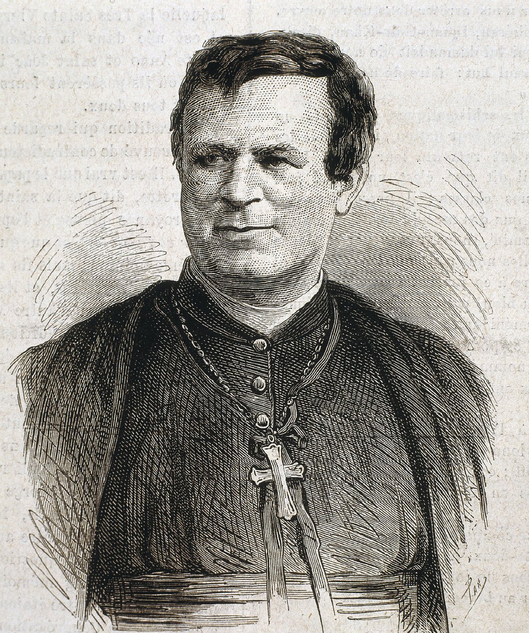 DUBUIS, Claude Marie (1817-1895). Urodzony w Anglii prałat Kościoła rzymskokatolickiego. Służył jako biskup Galveston w latach 1862-1892. Rycina. HISZPANIA. KATALONIA. Barcelona. Biblioteka Uniwersytecka w Barcelonie autorstwa Artist Unknown