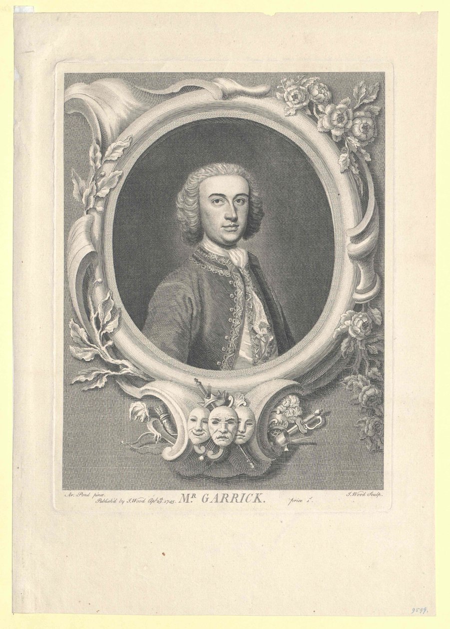David Garrick autorstwa Artist Unknown