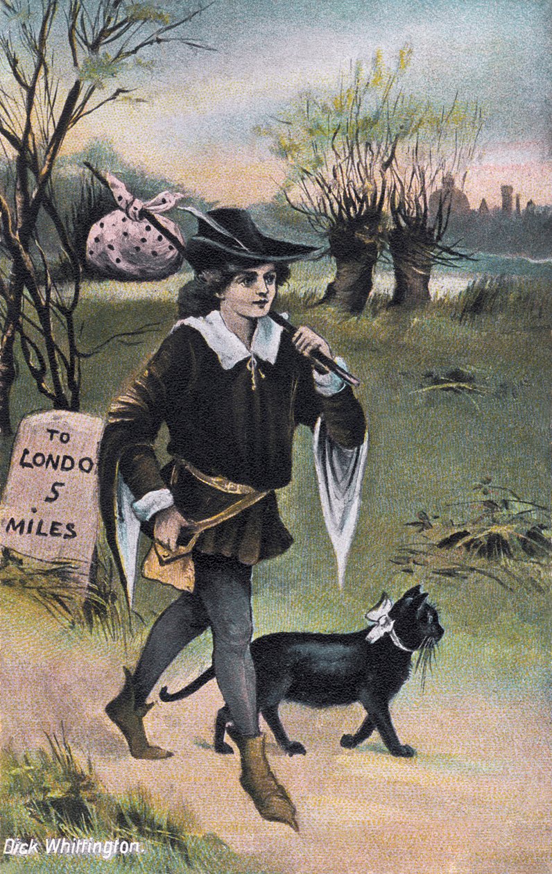 Dick Whittington w drodze do Londynu (druk) autorstwa Artist Unknown