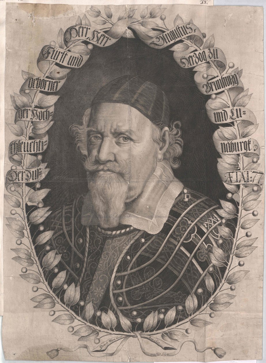 Książę Brunszwiku-Wolfenbuettel August Młodszy (druk) autorstwa Artist Unknown