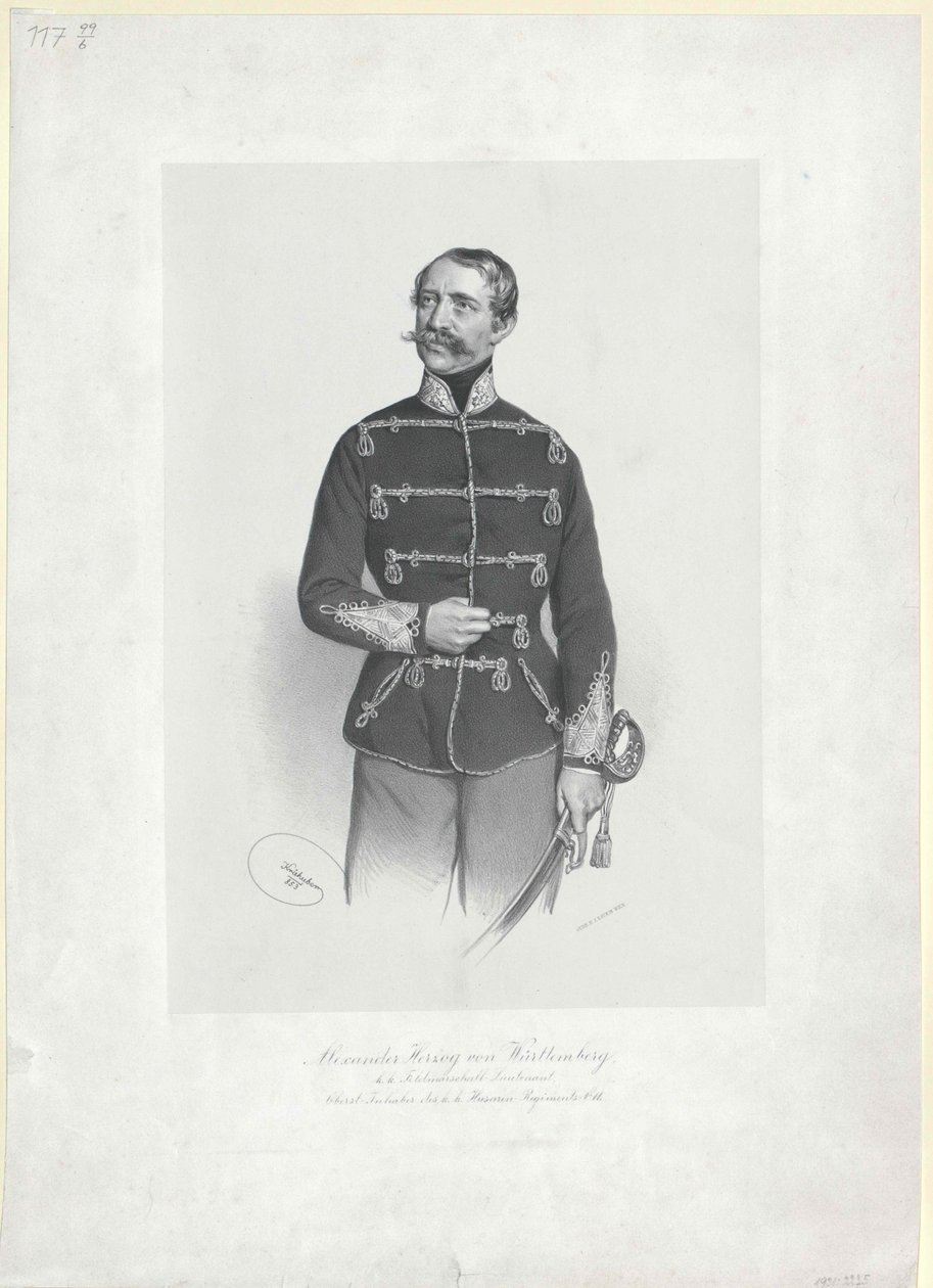Książę Wirtembergii Alexander autorstwa Artist Unknown