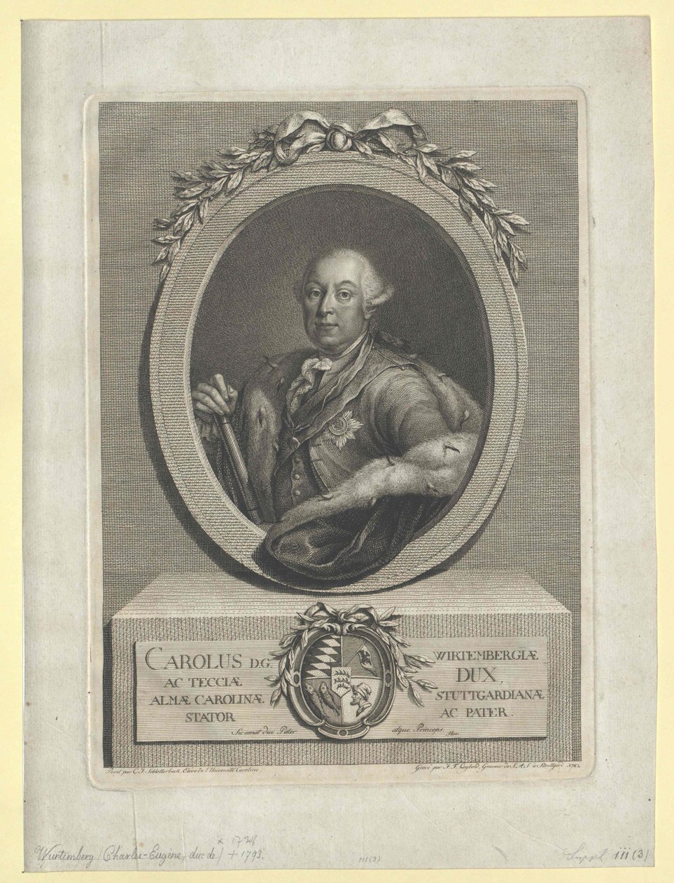 Książę Wirtembergii Karol II Eugeniusz autorstwa Artist Unknown