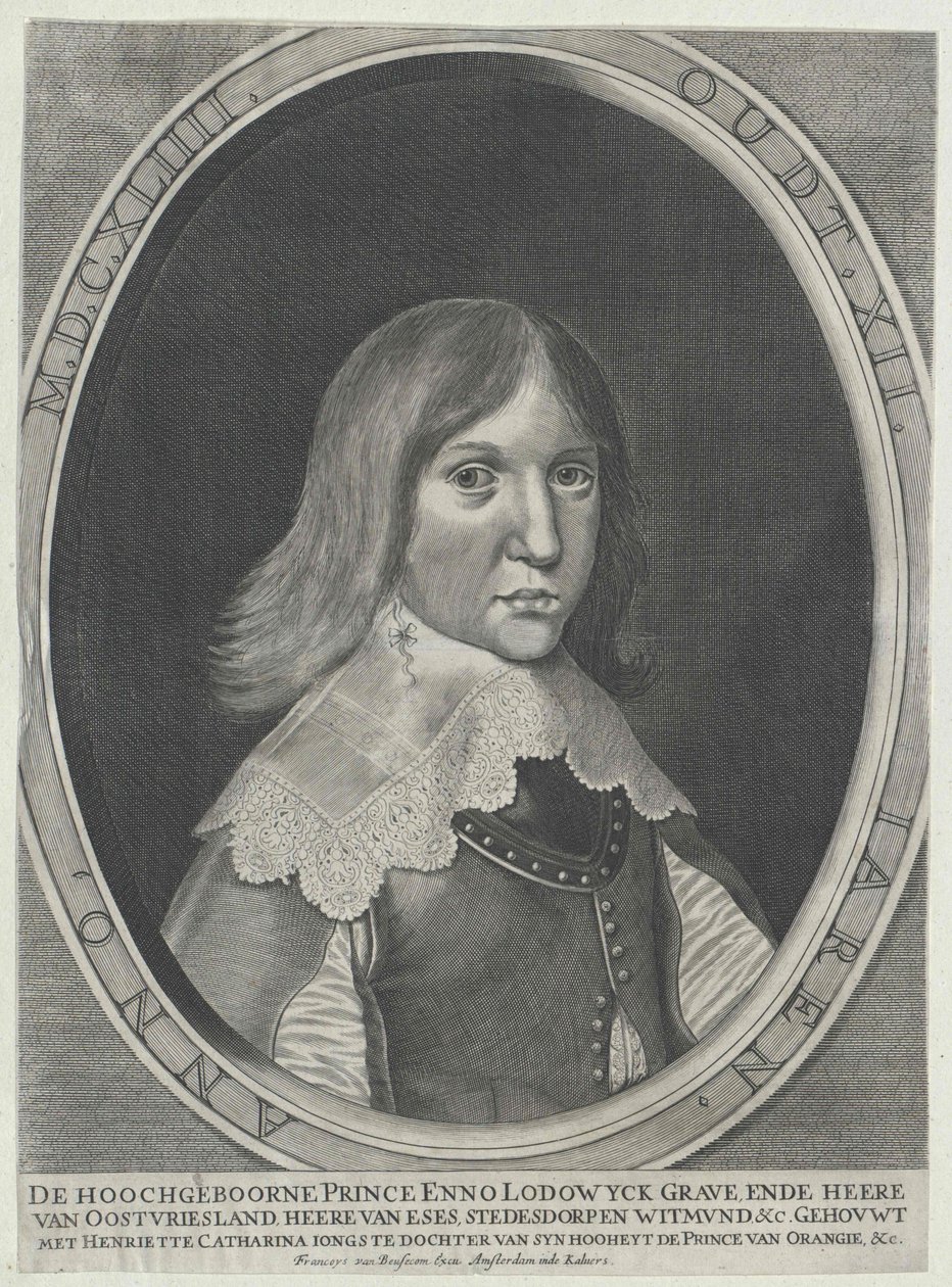 Enno Ludwig liczy Fryzję Wschodnią autorstwa Artist Unknown