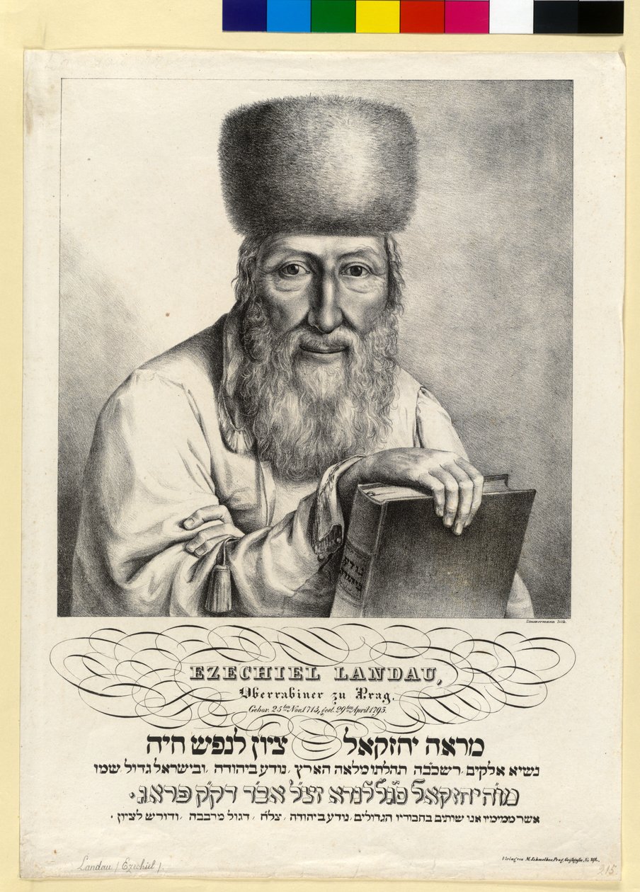 Ezekiel Landau (druk) autorstwa Artist Unknown