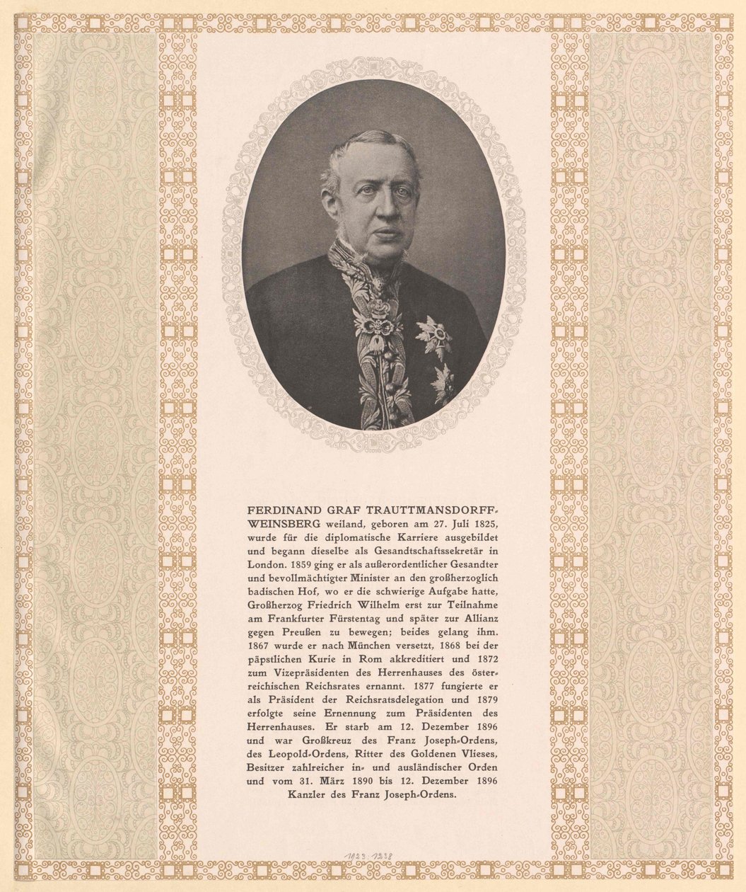 Ferdynand hrabia Trauttmansdorff-Weinsberg autorstwa Artist Unknown
