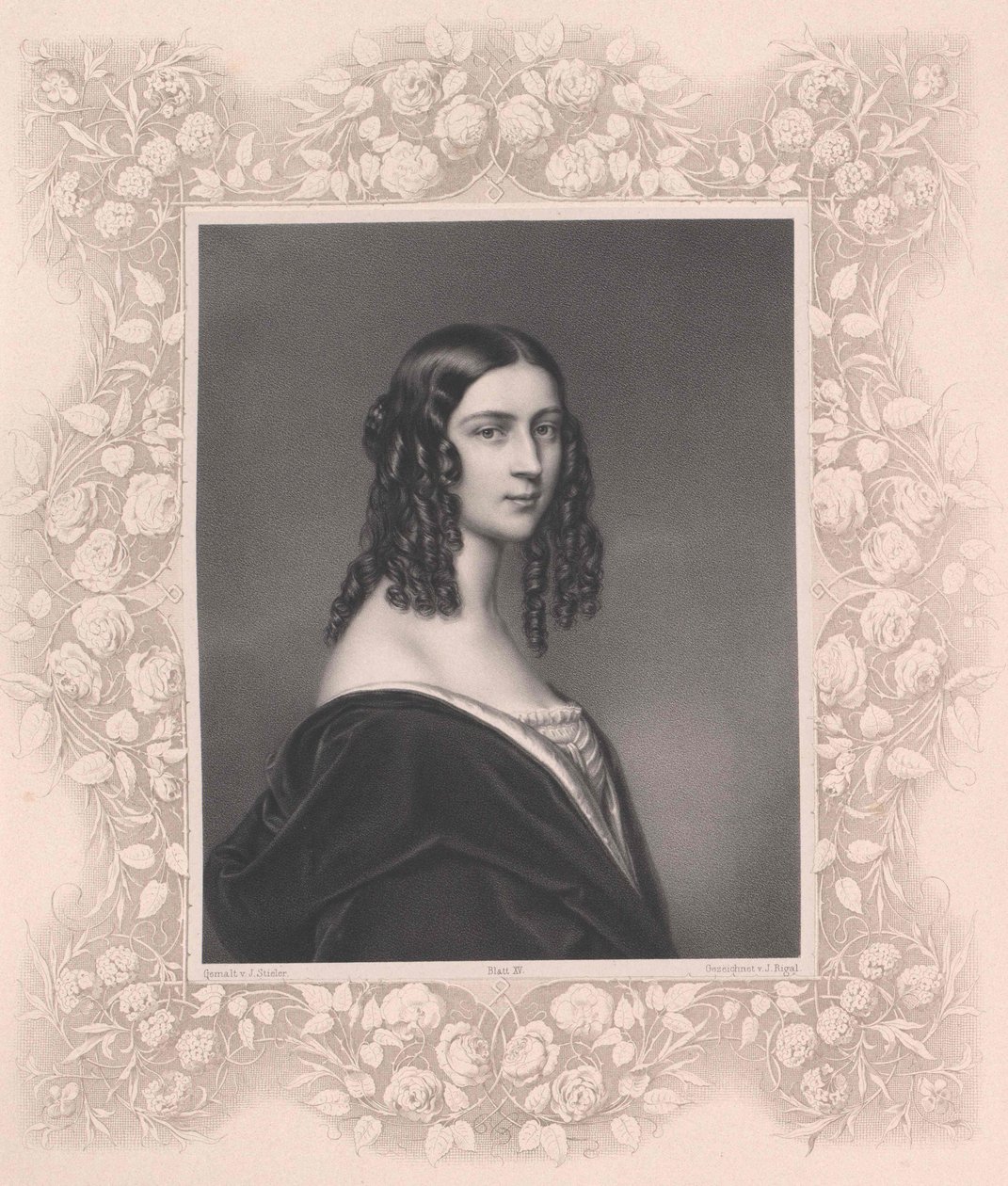 Friederike baronowa von Gumppenberg (druk) autorstwa Artist Unknown