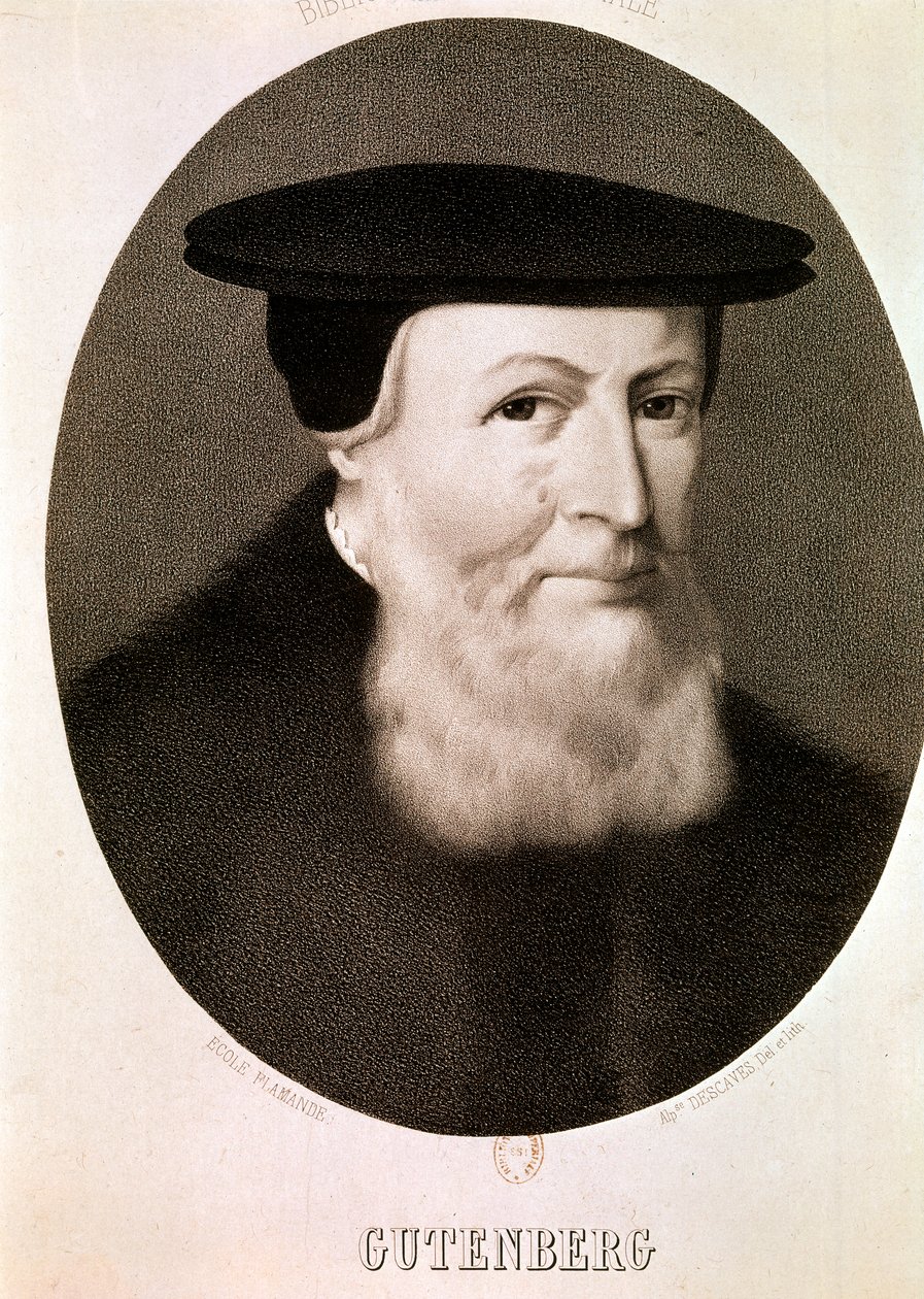 GUTENBERG Johannes: Portret (akwaforta) autorstwa Artist Unknown