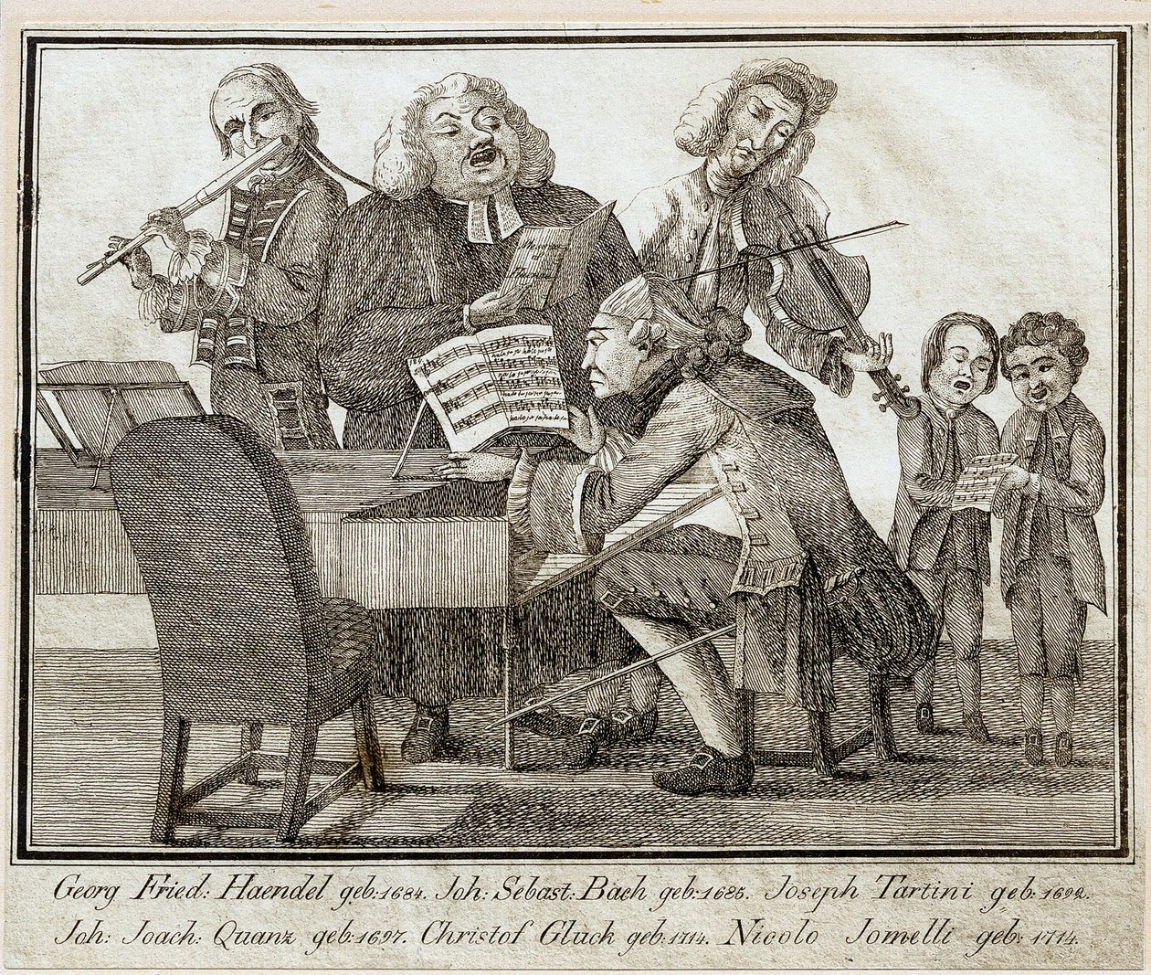 Georg Friedrich Haendel (1685-1759) (akwarela i tusz na papierze) autorstwa Artist Unknown