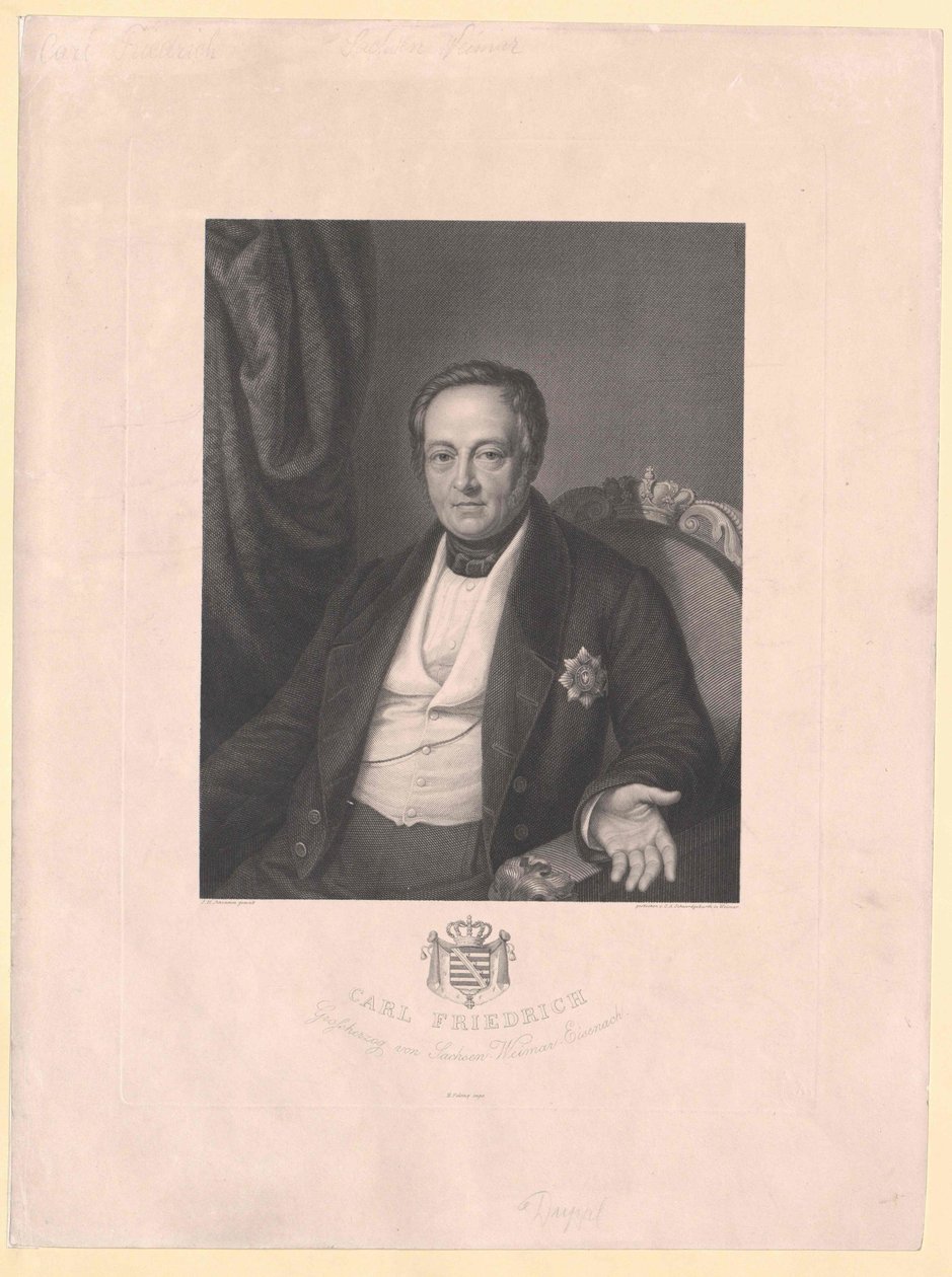 Wielki książę Saksonii-Weimaru Eisenach Karl Frederick autorstwa Artist Unknown