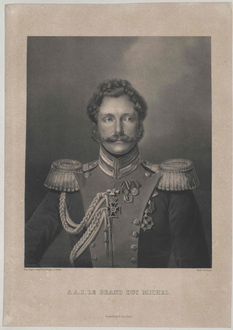 Wielki Książę Rosji Michał (druk) autorstwa Artist Unknown