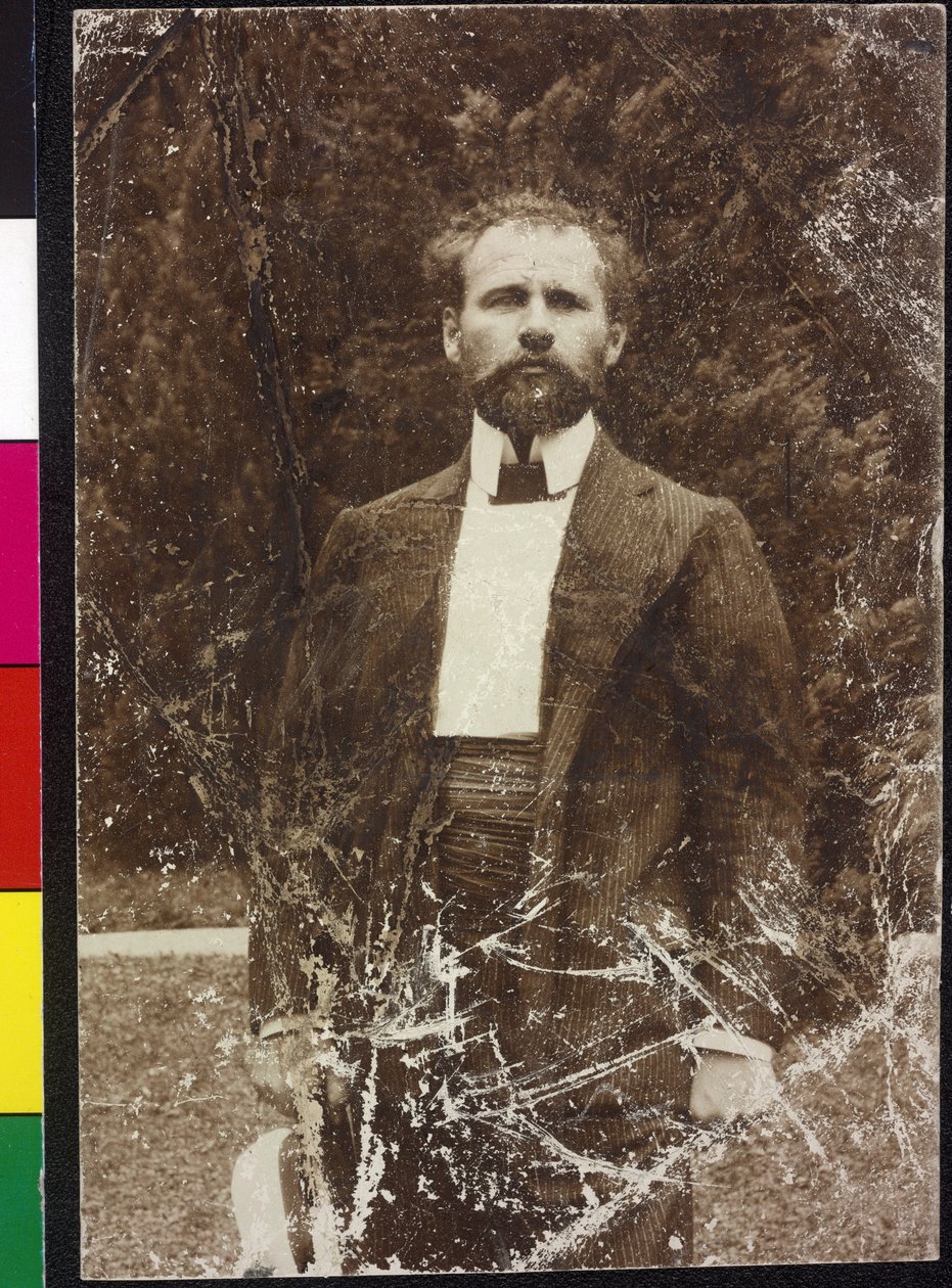 Gustav Klimt nad jeziorem Attersee autorstwa Artist Unknown