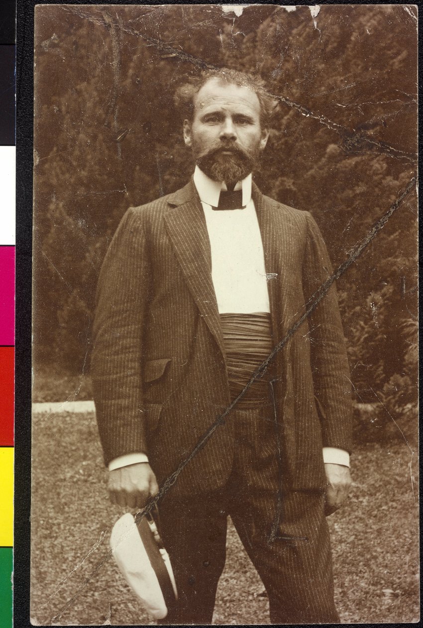 Gustav Klimt nad jeziorem Attersee autorstwa Artist Unknown